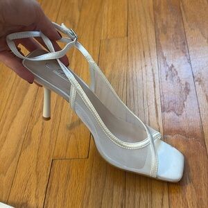 White strappy sandals